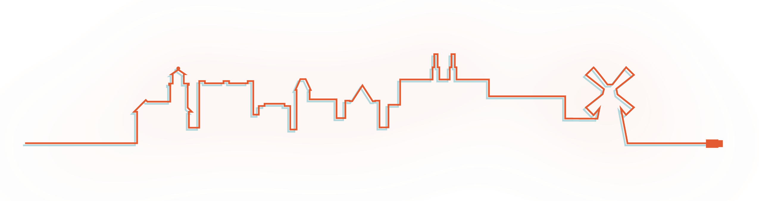 Fiber cables connecting to a cloud, connecting to another cloud