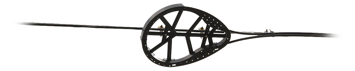 telecommunications wire with a fiber snowshoe