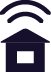 icon of house with internet waves