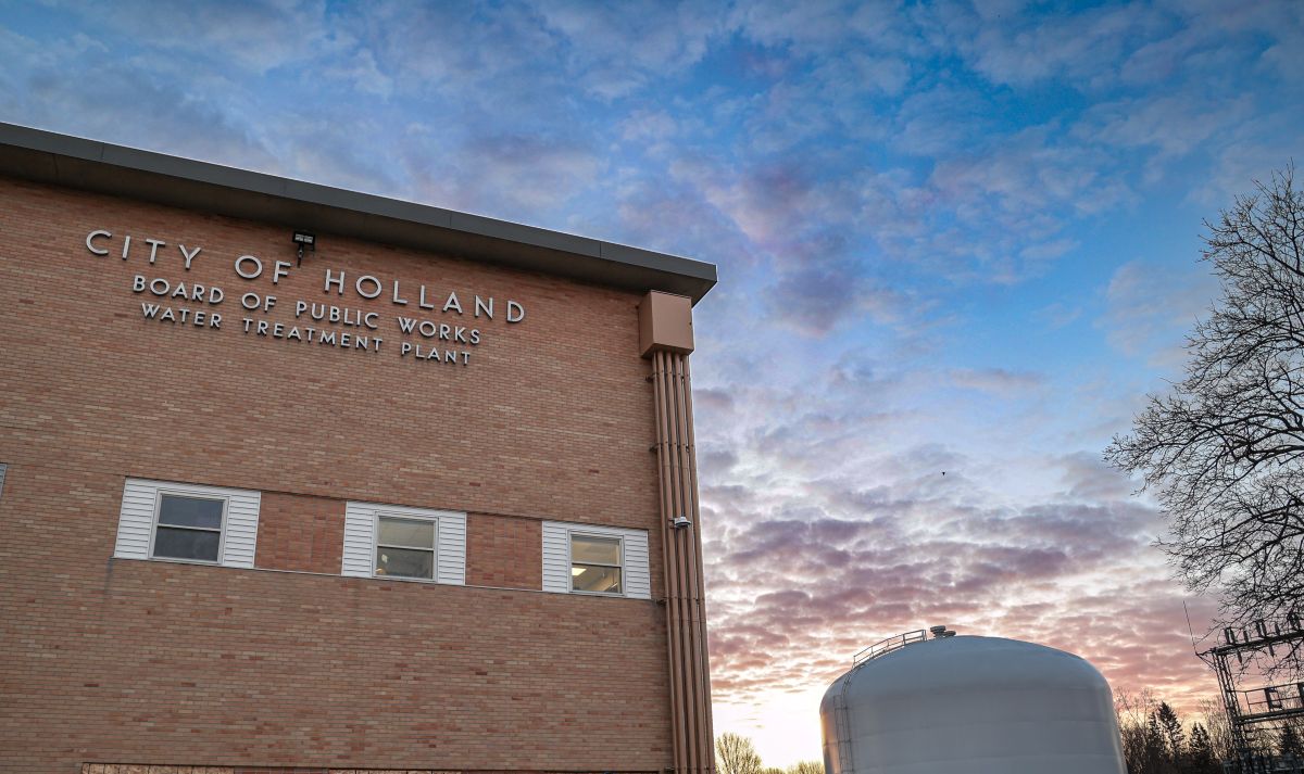 Exterior of Holland BPW's Water Treatment Plant at sunrise