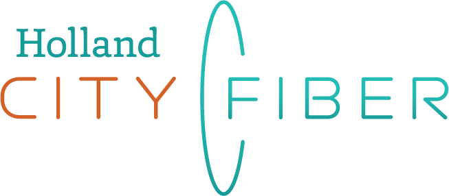 logo that has the words holland city fiber