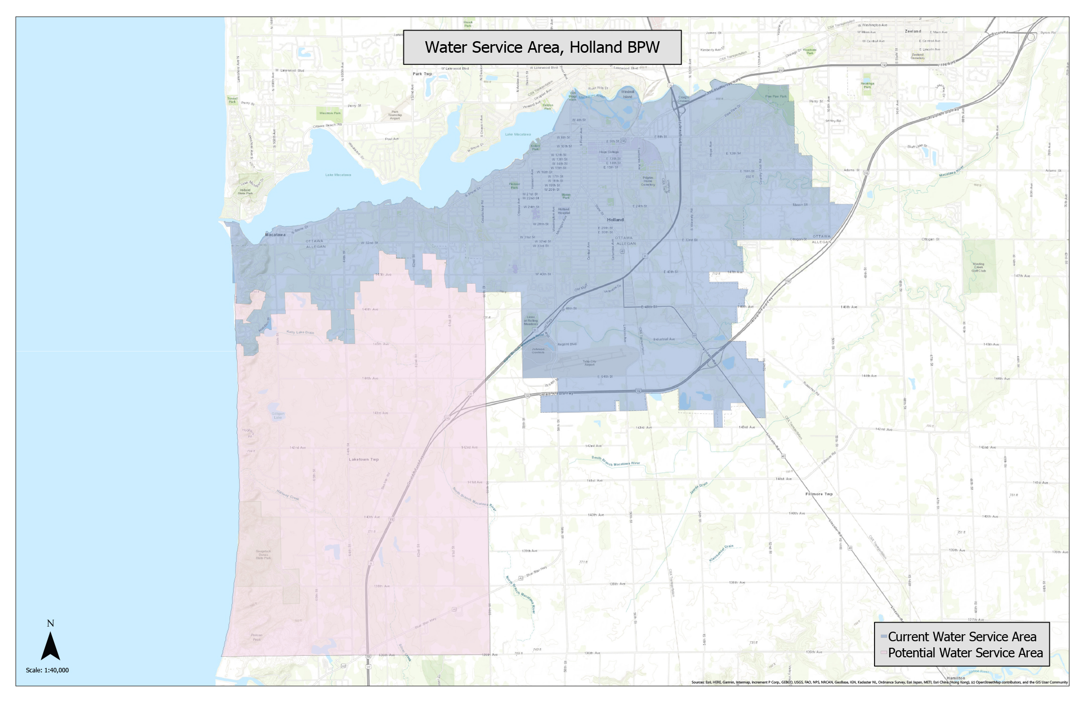 HBPW water service area map