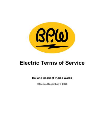 Terms of Service - Electric