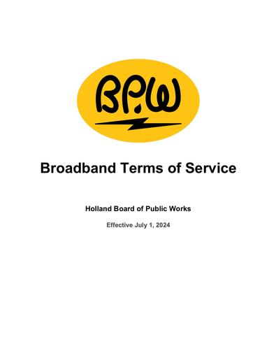 Terms of Service - Broadband