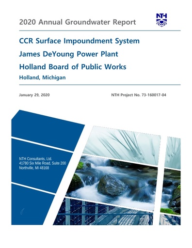 CCR Groundwater Annual Report 2020