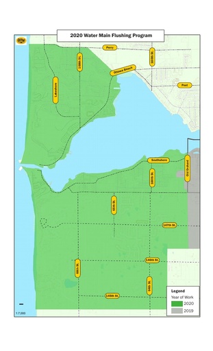 2020 Water Main & Hydrant Flushing Map
