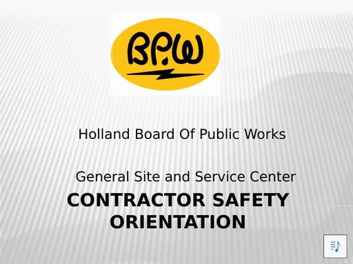 Utility Services Contractor Orientation